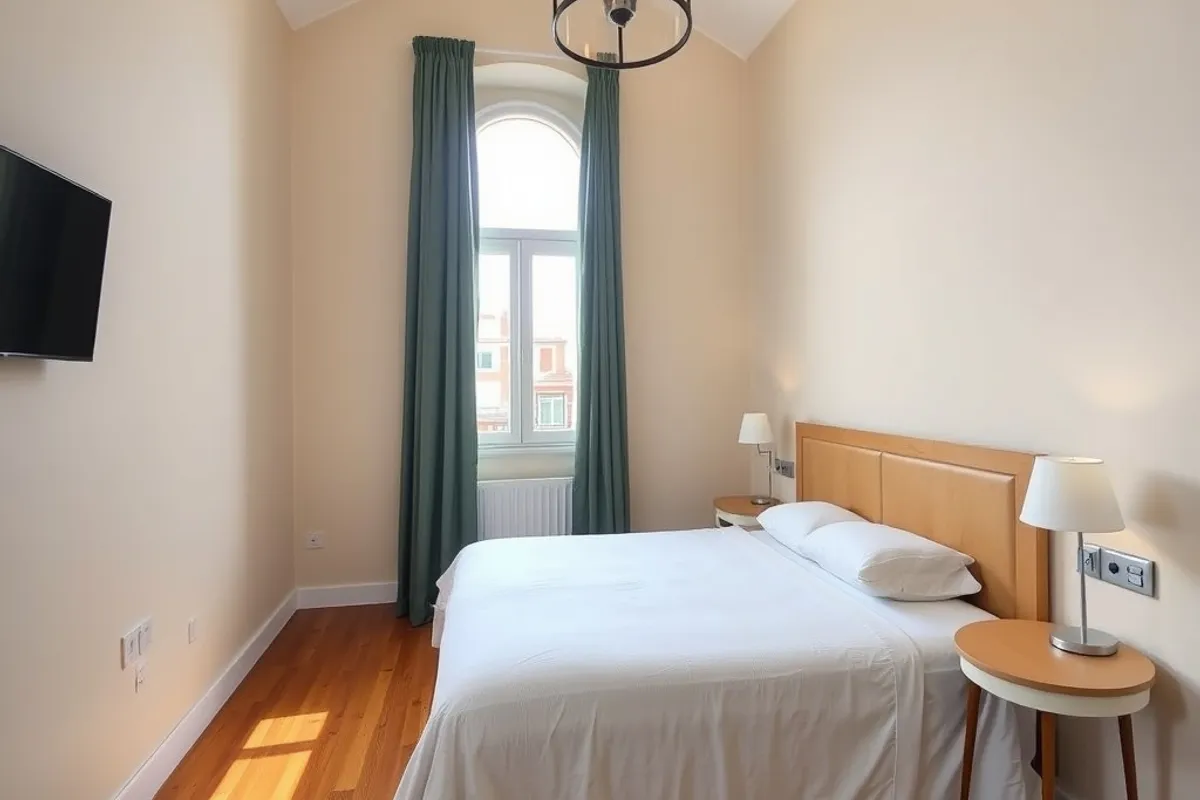 High ceilings and tall windows are the Porto signature; check the glazing before you book.