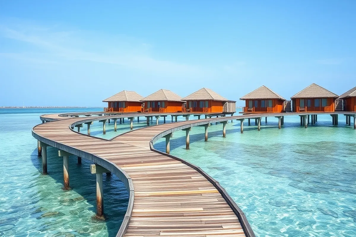 The jetty is the real address: check how far the villa sits from the reef edge.