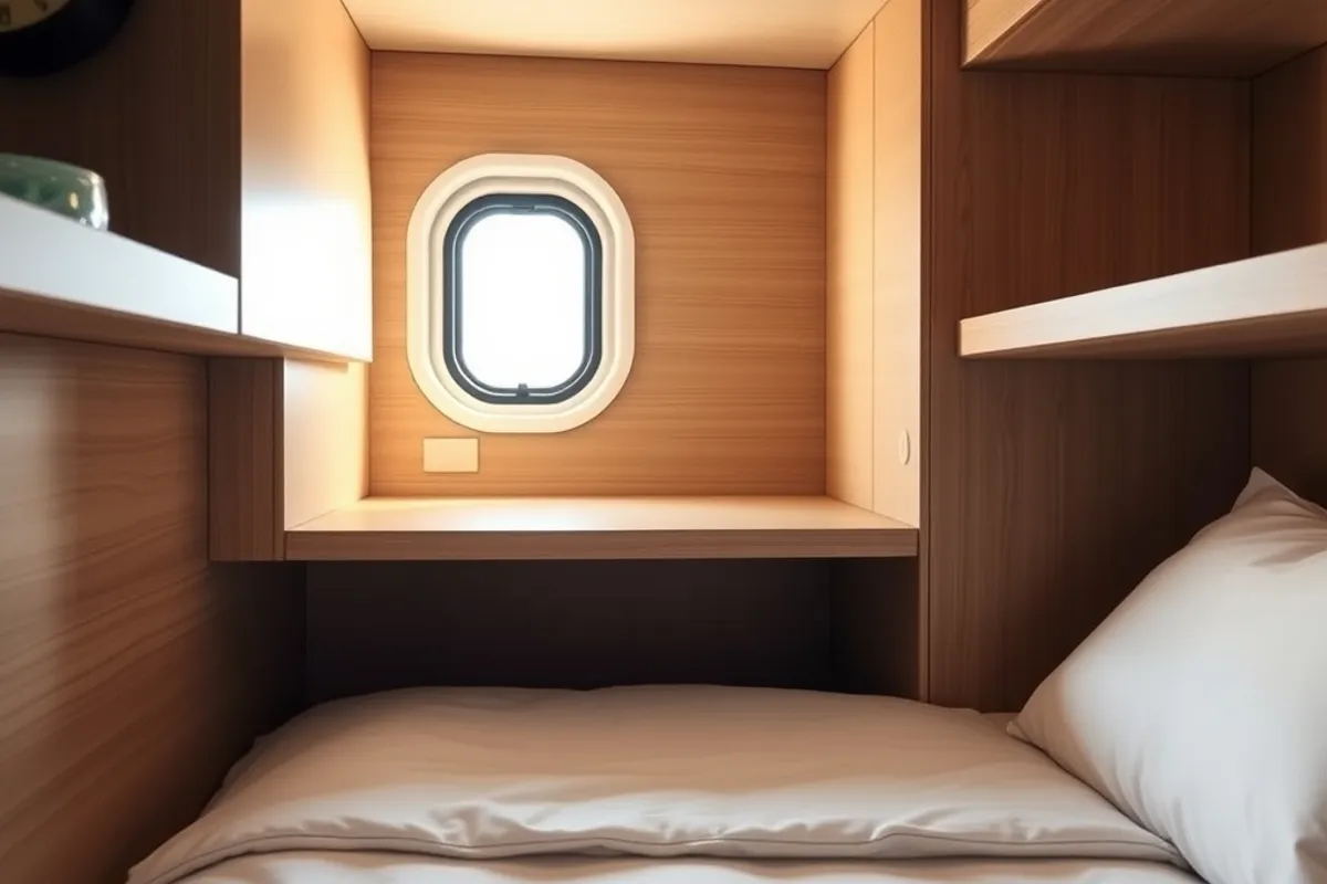 A sleeper cabin is small, warm and surprisingly good for one night.