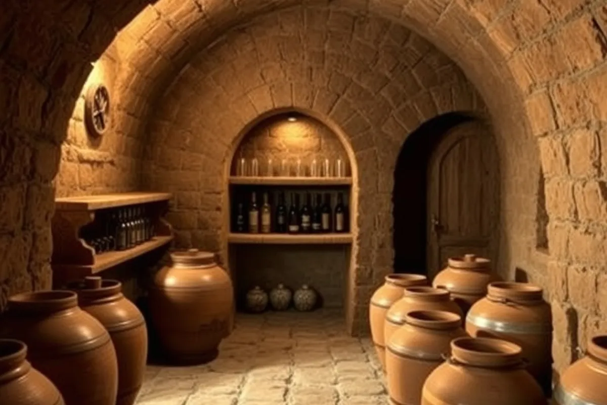 A wine cellar in Kakheti is the quiet heart of the trip.